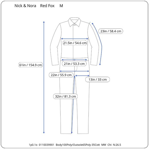 Nick & Nora Red Fox Pajamas Womens M Footed Unionsuit PJs Costume Solid - Picture 10 of 10